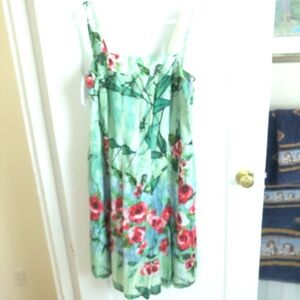 Steilmann size 16 flowery summer dressed- 100% cotton- lined- zipper- used